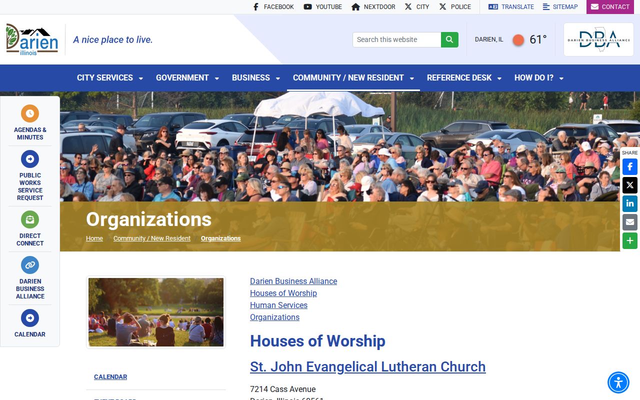 Darien residents directory civic organizations contacts